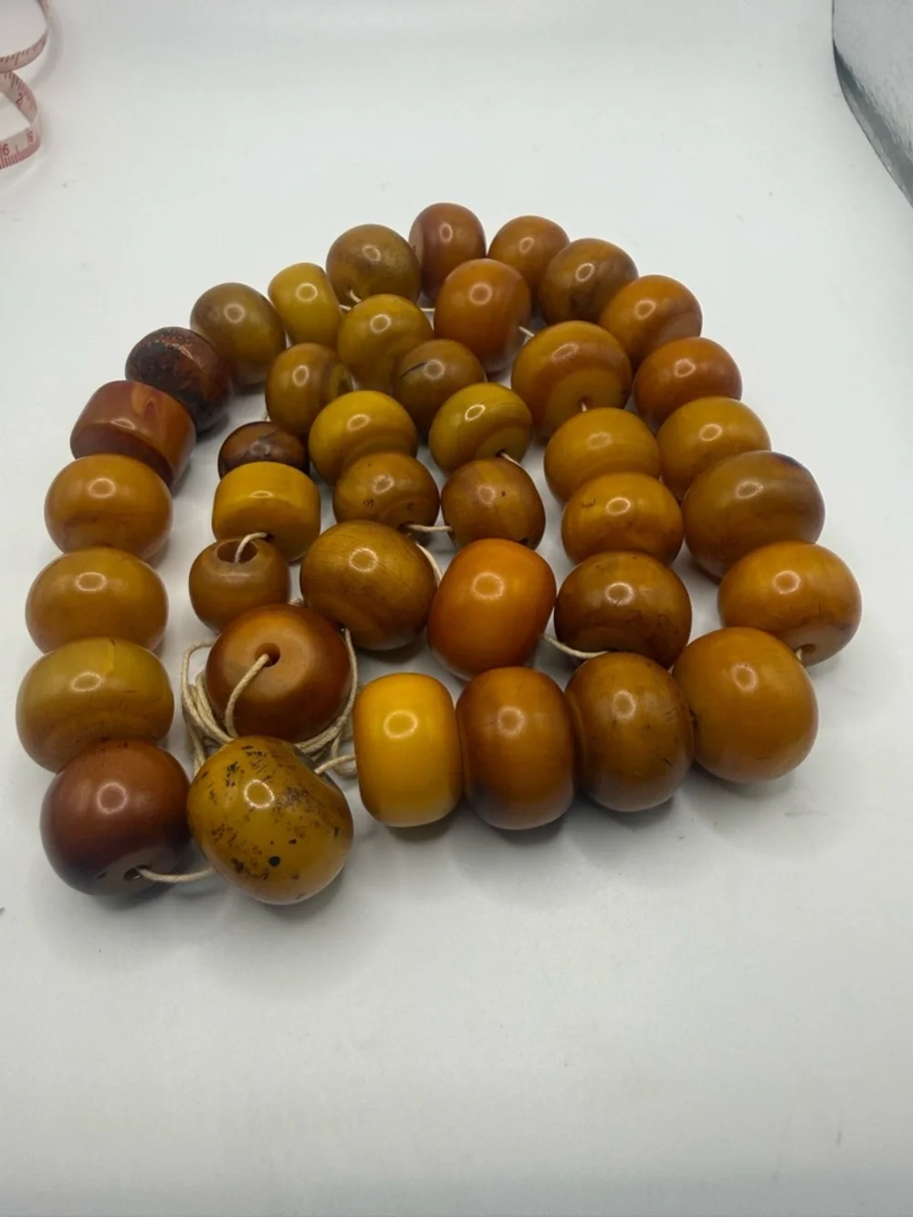 Vintage African Amber Trade Beads Butterscotch Resin Strand 20mm